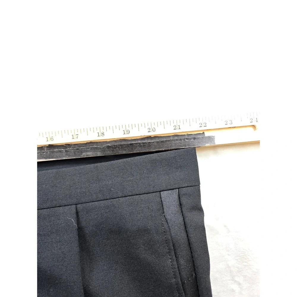 JoS A Bank Tuxedo Suit Men 46R 2 Piece Pants 42x31 Black 100% Wool Peak Lapel